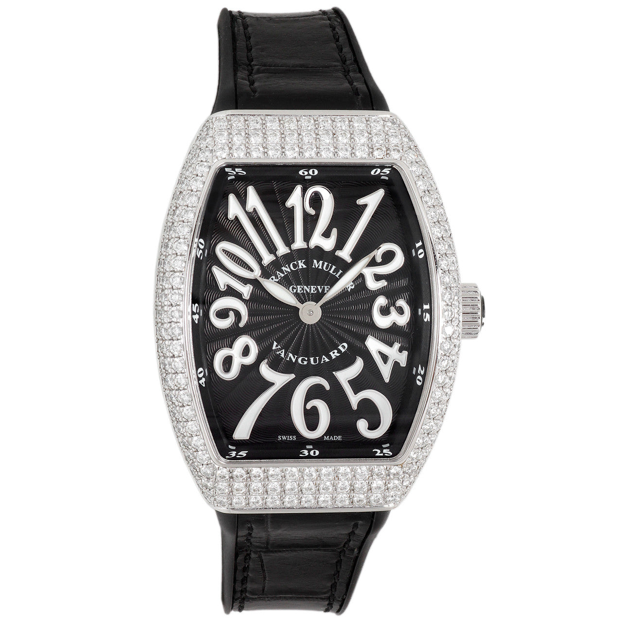 Exclusive Franck Muller Stainless Steel & Diamond Vanguard Quartz Watch V32 QZ D — Front View