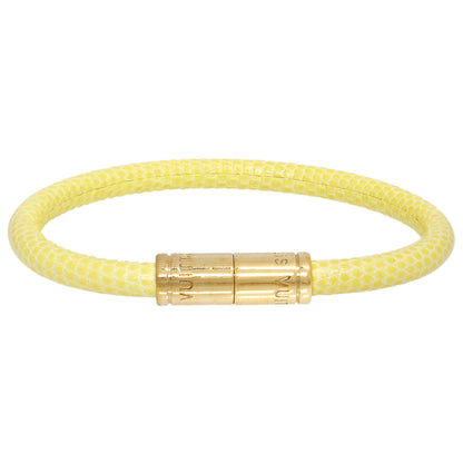 Exclusive Louis Vuitton Yellow Lizard Keep It Bracelet — Front View