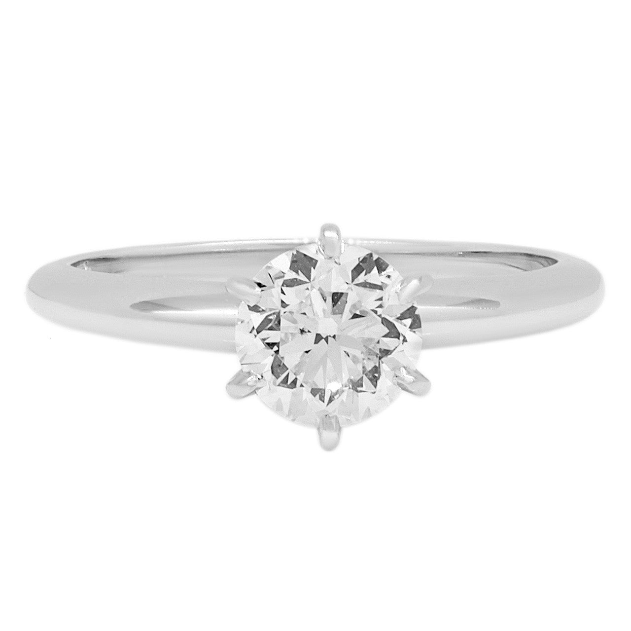 Exclusive 14K White Gold 1.00 Carat Diamond Solitaire Ring — 3.5 — Front View