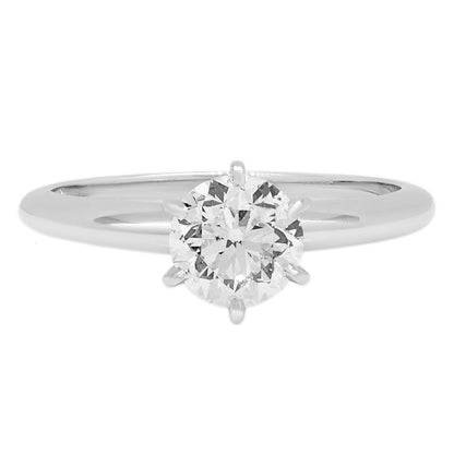 Exclusive 14K White Gold 1.00 Carat Diamond Solitaire Ring — 3.5 — Front View