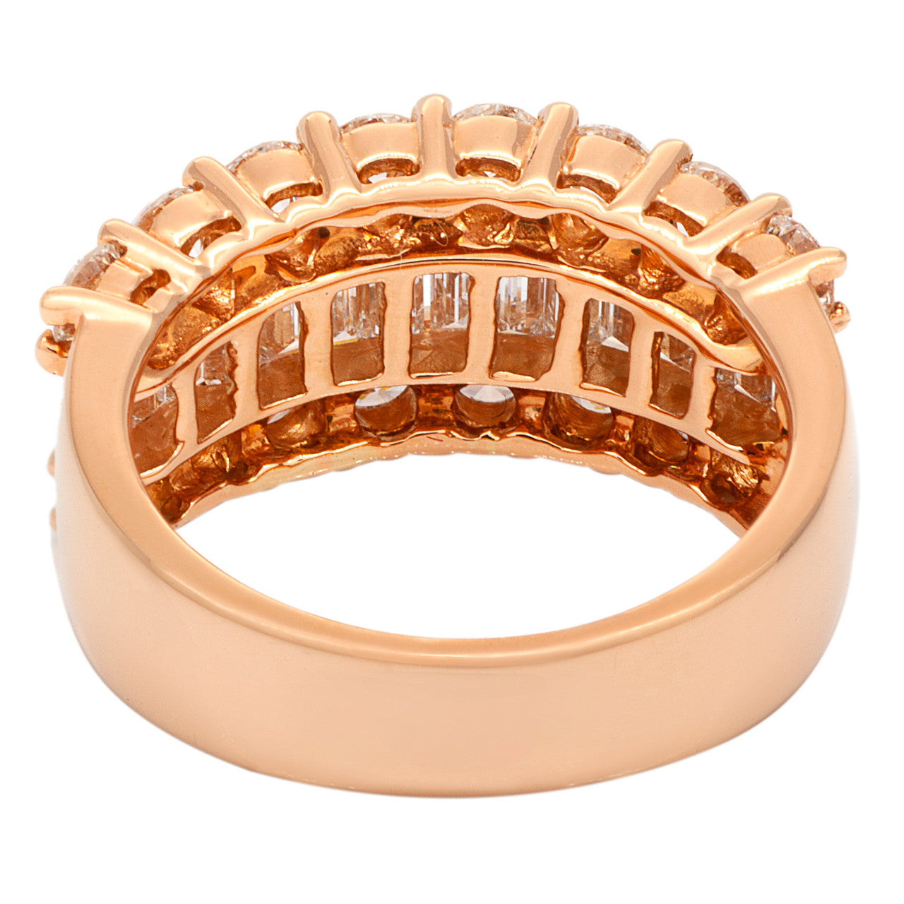 Exclusive 18K Rose Gold 2.72 Carat Diamond Ring — 5.75 — Side View