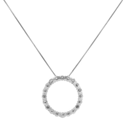 Exclusive 5.08ct Natural Earth Mined Diamond Eternity Circle Necklace, 14k White Gold — Side View