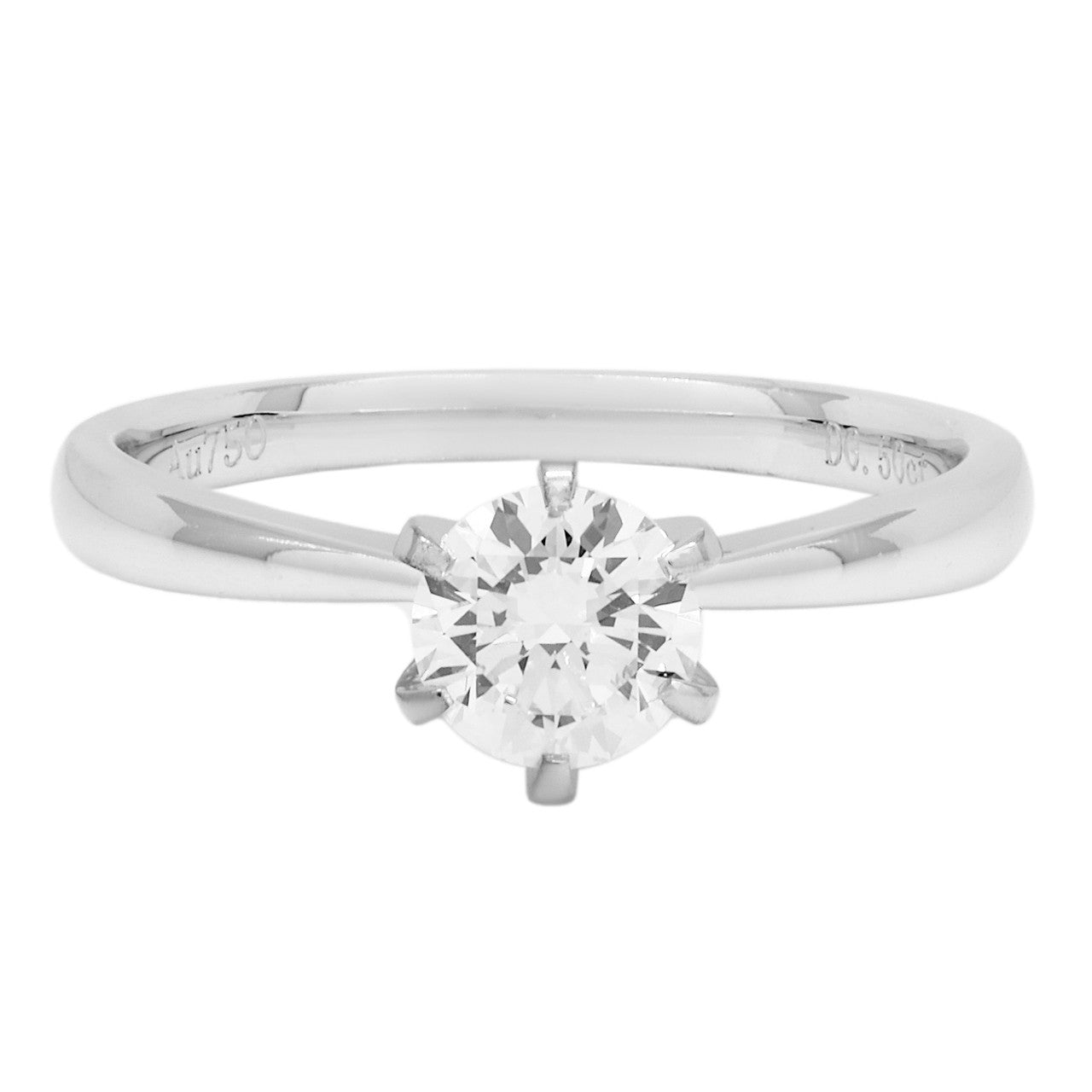 Exclusive 18K White Gold 0.50 Carat Diamond Solitaire Ring — 3.5 — Front View