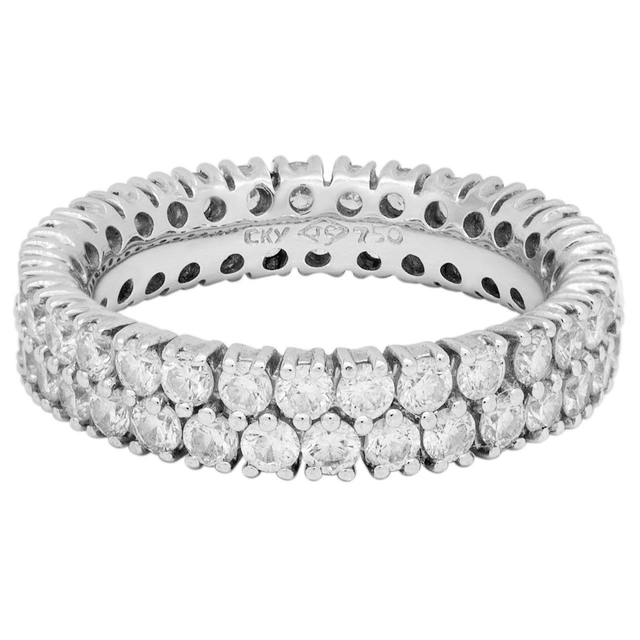 Exclusive 18K White Gold 1.58 Carat Diamond Eternity Ring — Side View