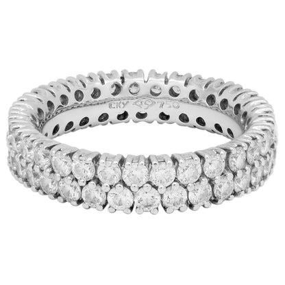 Exclusive 18K White Gold 1.58 Carat Diamond Eternity Ring — Side View