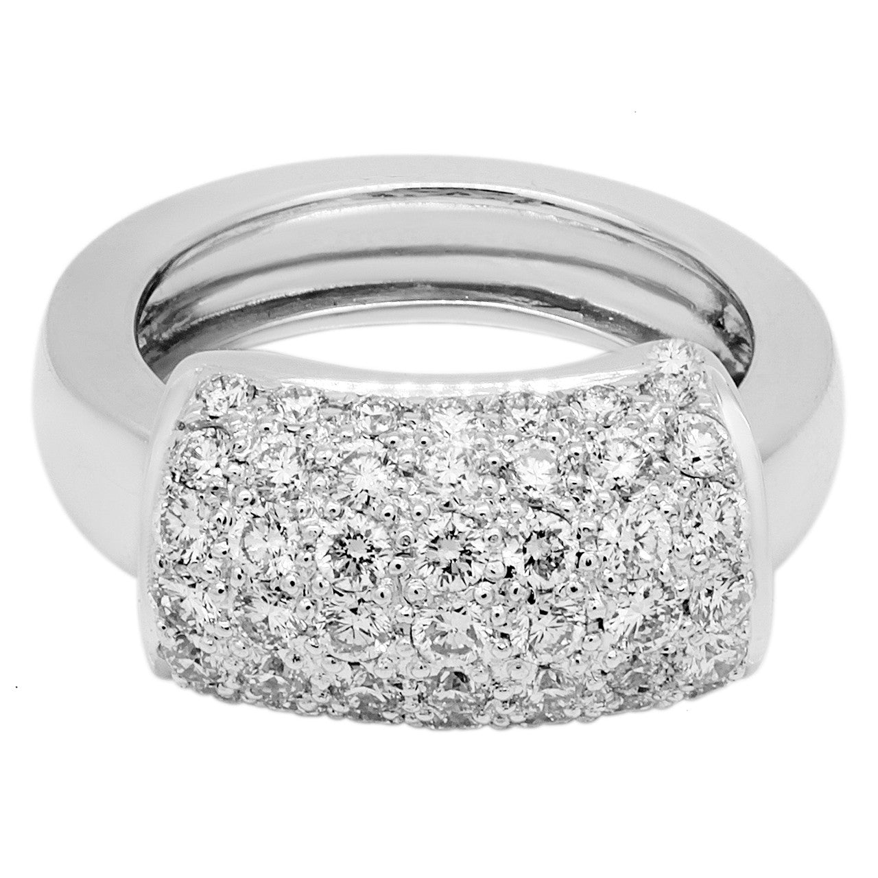 Exclusive 18K White Gold 1.48 Carat Diamond Sliding Ring — Front View
