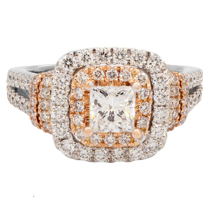Exclusive 14K White Gold Vera Wang Princess Cut Diamond Ring — 3.5 — Front View