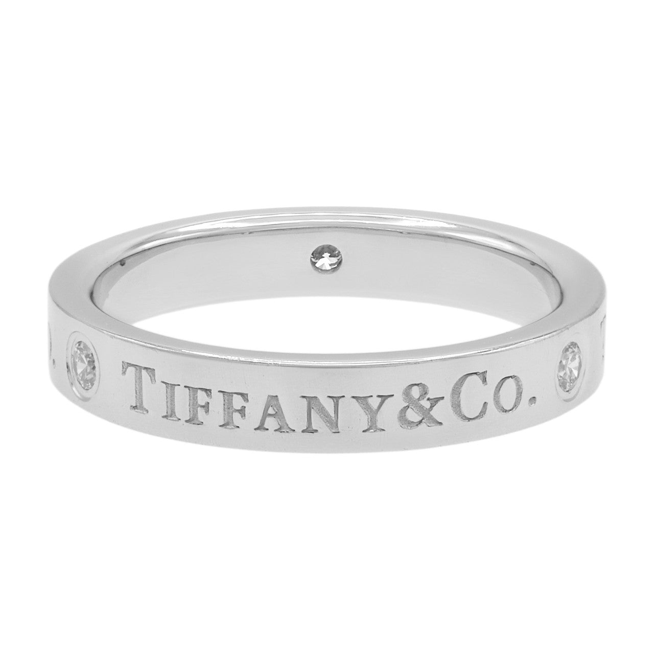Exclusive Tiffany & Co. Platinum & Diamond Band  Ring — Side View