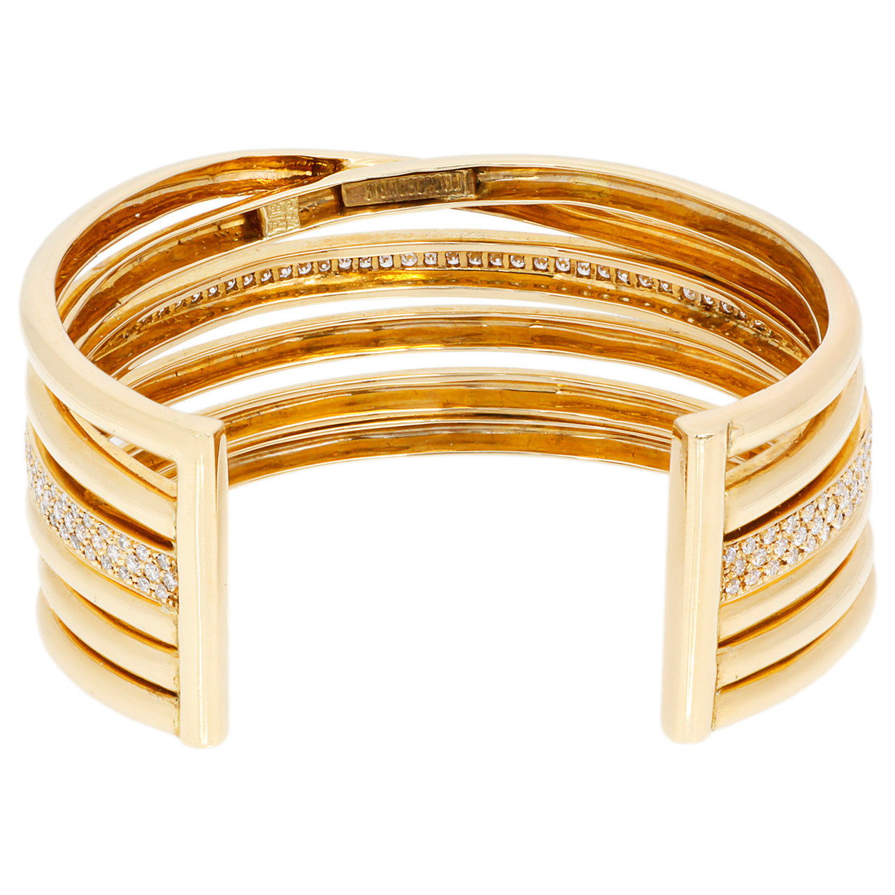 Exclusive 18K Yellow Gold 2.60 Carat Diamond Bracelet — Side View