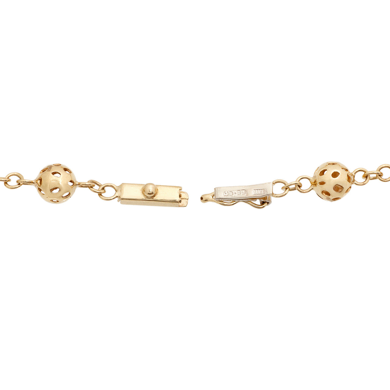 Exclusive 14K Tricolor Bead Necklace — Top View