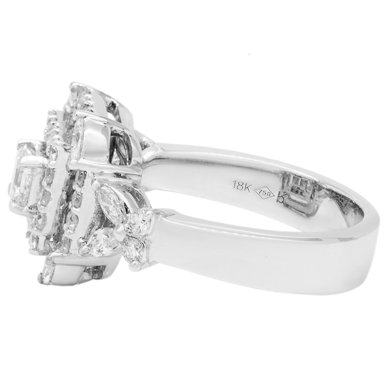 Exclusive 18K White Gold 1.59 Carat Diamond Ring — 6 — Side View