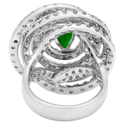 Exclusive 18K White Gold Jadeite 4.08 Carat Diamond Ring — Side View