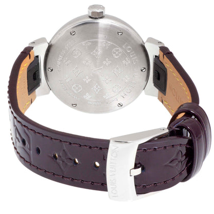 Exclusive Louis Vuitton Stainless Steel & Diamond Tambour 34mm Quartz Watch Q1310 — Lifestyle View