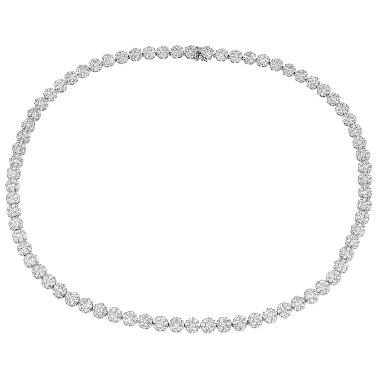 Exclusive 18K White Gold 12.06 Carat Diamond Riviere Necklace — Front View
