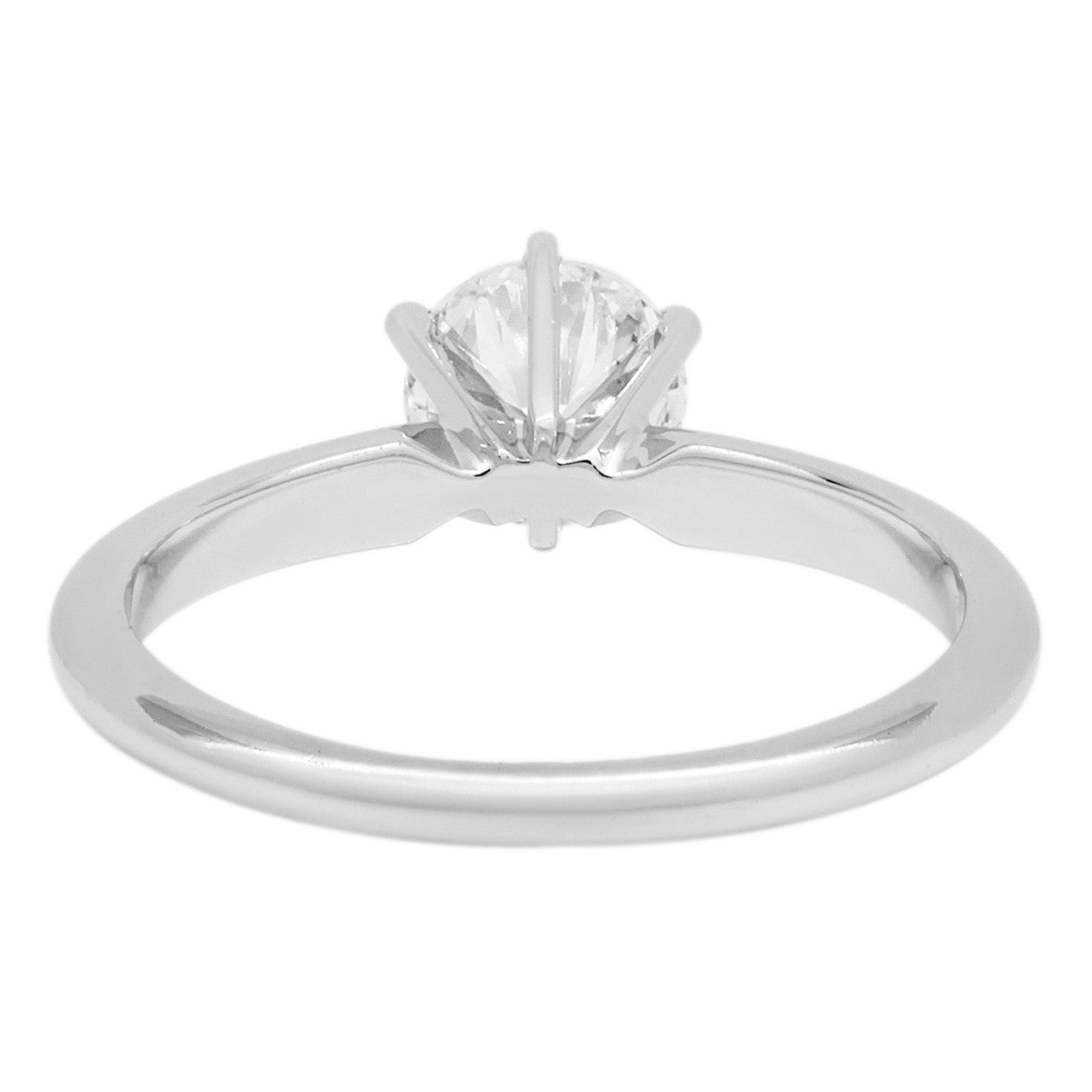 Exclusive 14K White Gold 1.00 Carat Diamond Solitaire Ring — 3.5 — Back View