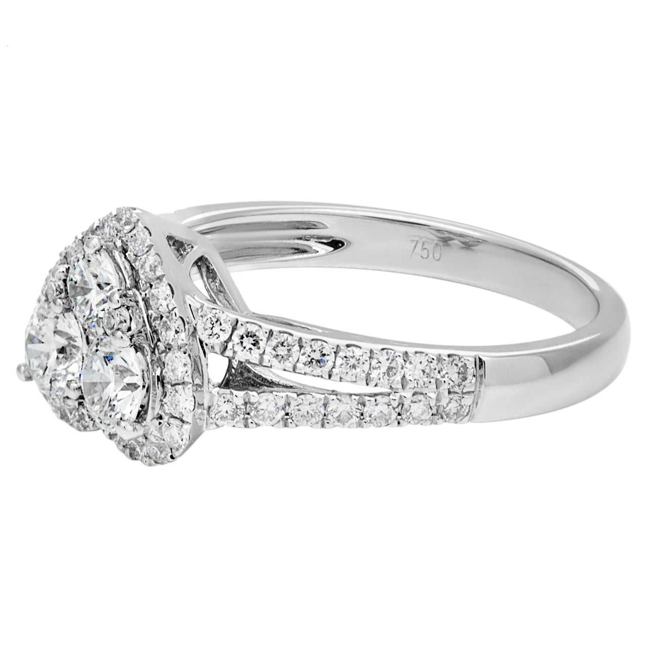 Exclusive 18K White Gold Diamond Heart Ring — 4.5 — Side View