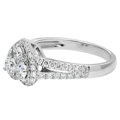 Exclusive 18K White Gold Diamond Heart Ring — 4.5 — Side View