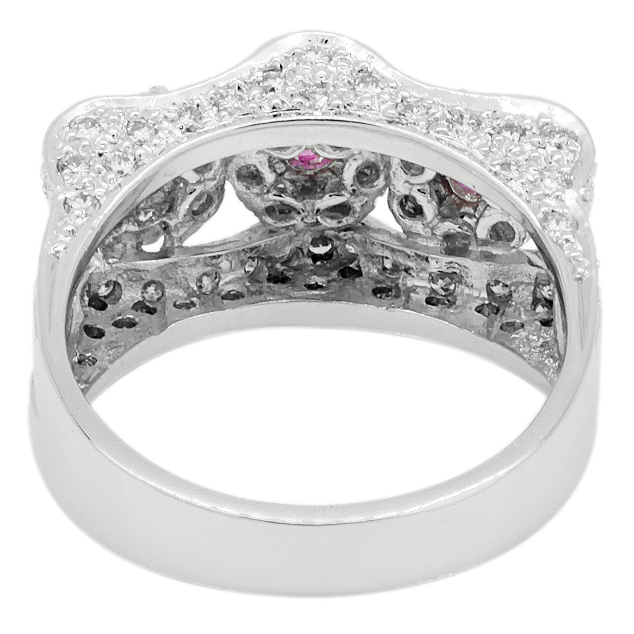 Exclusive 18K White Gold 0.38 Carat Pink Sapphire & Diamond Ring — 6 — Back View