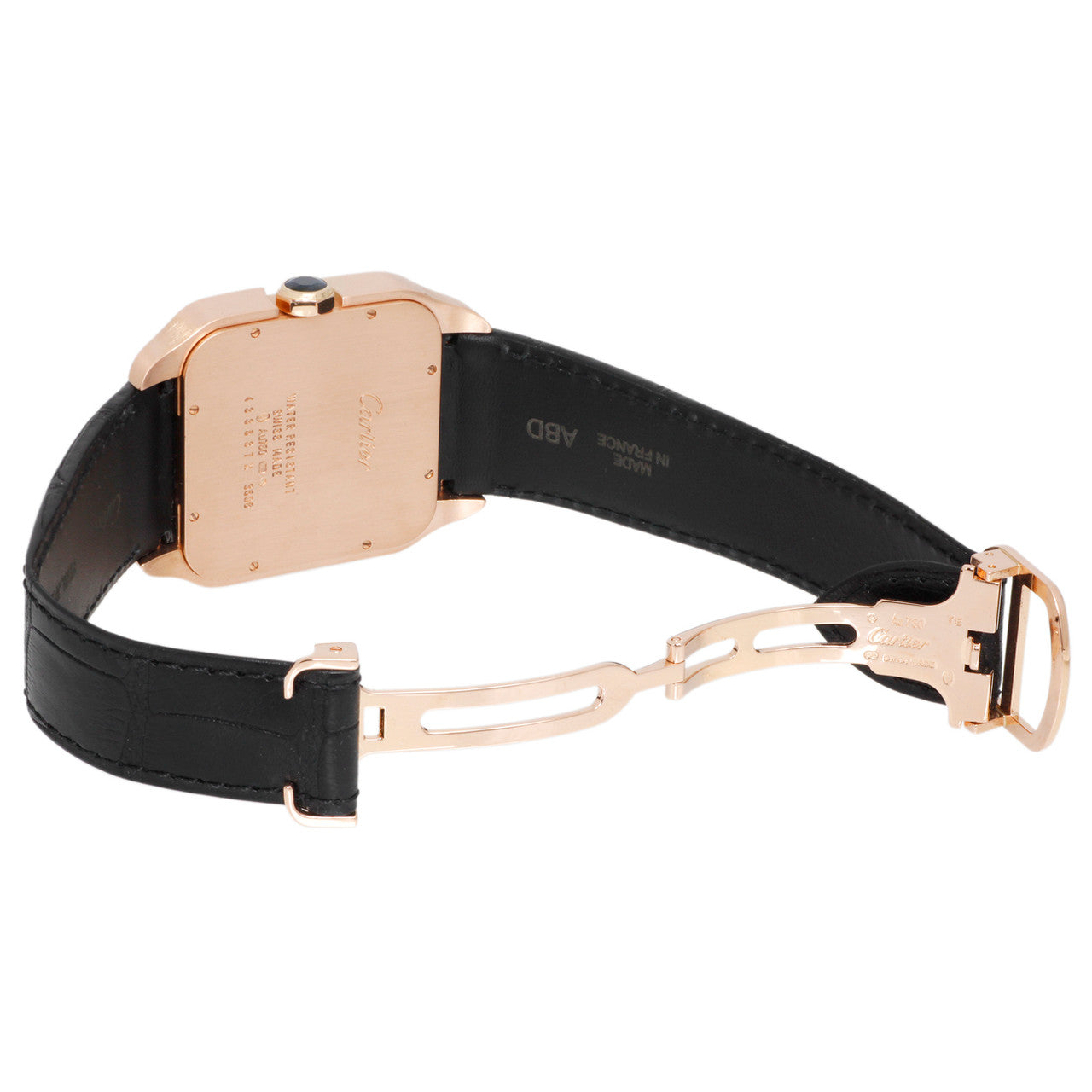 Exclusive Cartier 18K Rose Gold Santos Dumont Power Reserve W2020067 — Top View