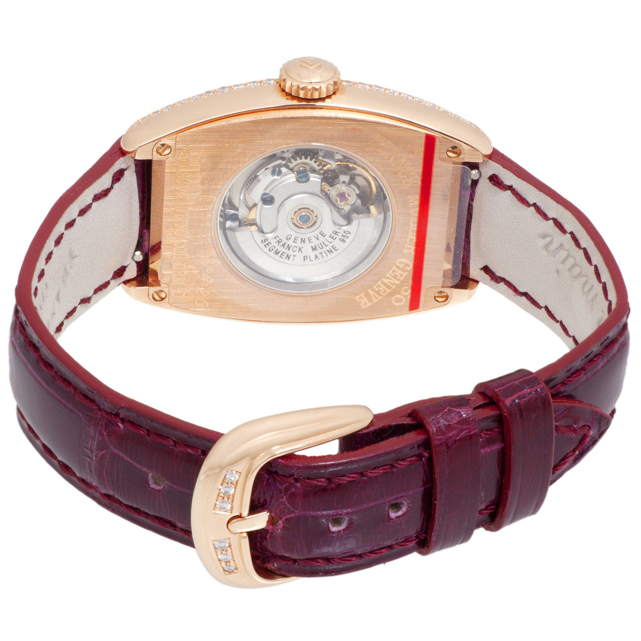Exclusive Franck Muller 18K Rose Gold & Diamond  Cintree Curvex 7500 SC AT DT FO COL DRM D — Detail View