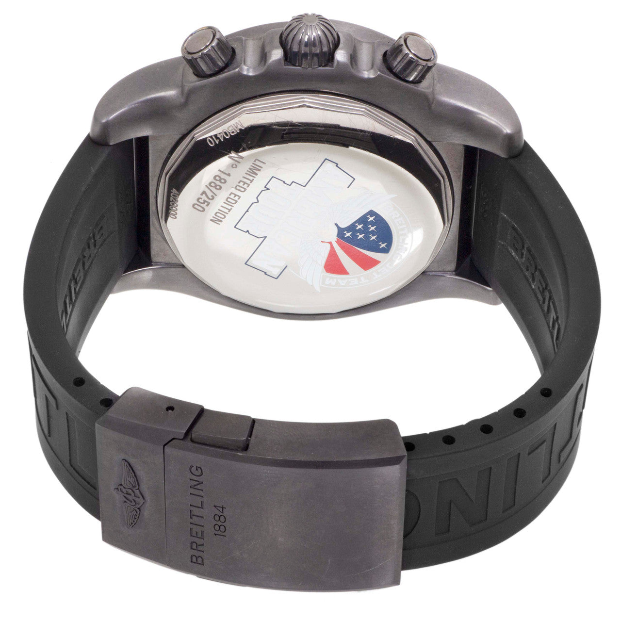 Exclusive Breitling PVD Chronomat GMT Jet Team American Tour MB0410 — Side View