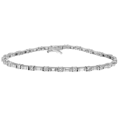 Exclusive 18K White Gold 2.71 Carat Diamond Bracelet — Front View
