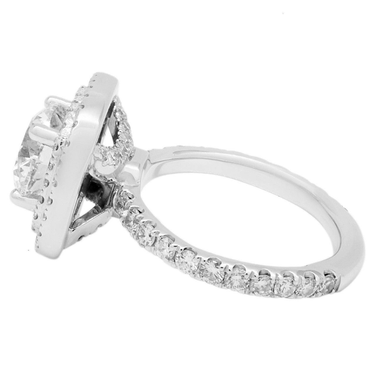 Exclusive 18K White Gold 1.38 Carat Diamond Ring — 3.5 — Side View