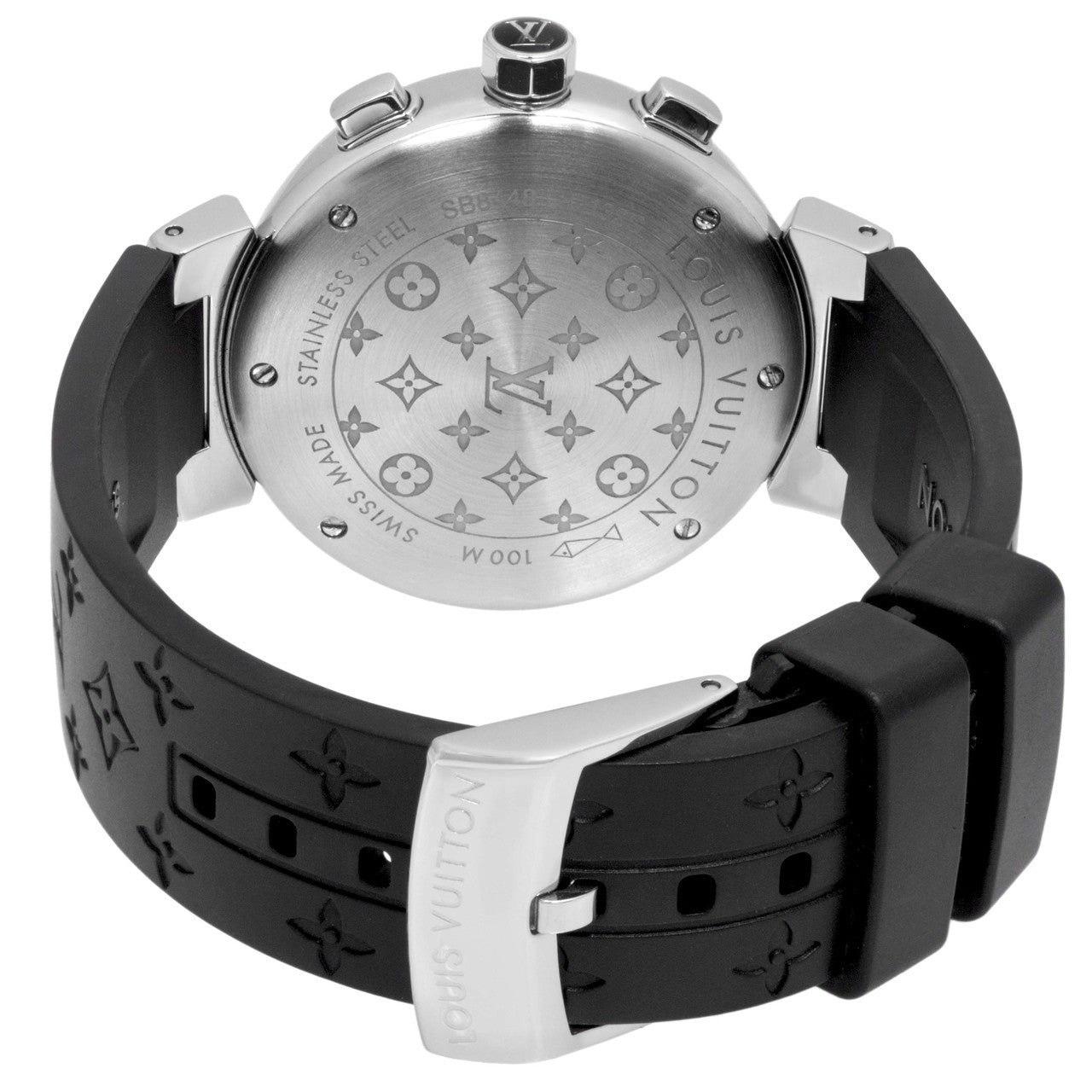 Exclusive Louis Vuitton Tambour Lovely Cup Quartz Chronograph Q132G — Detail View