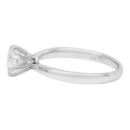 Exclusive 18K White Gold 0.50 Carat Diamond Solitaire Ring — 3.5 — Side View