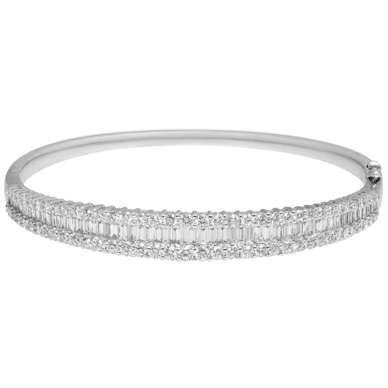 Exclusive 18K White Gold 3.73 Carat Diamond Tapered Bracelet — Front View
