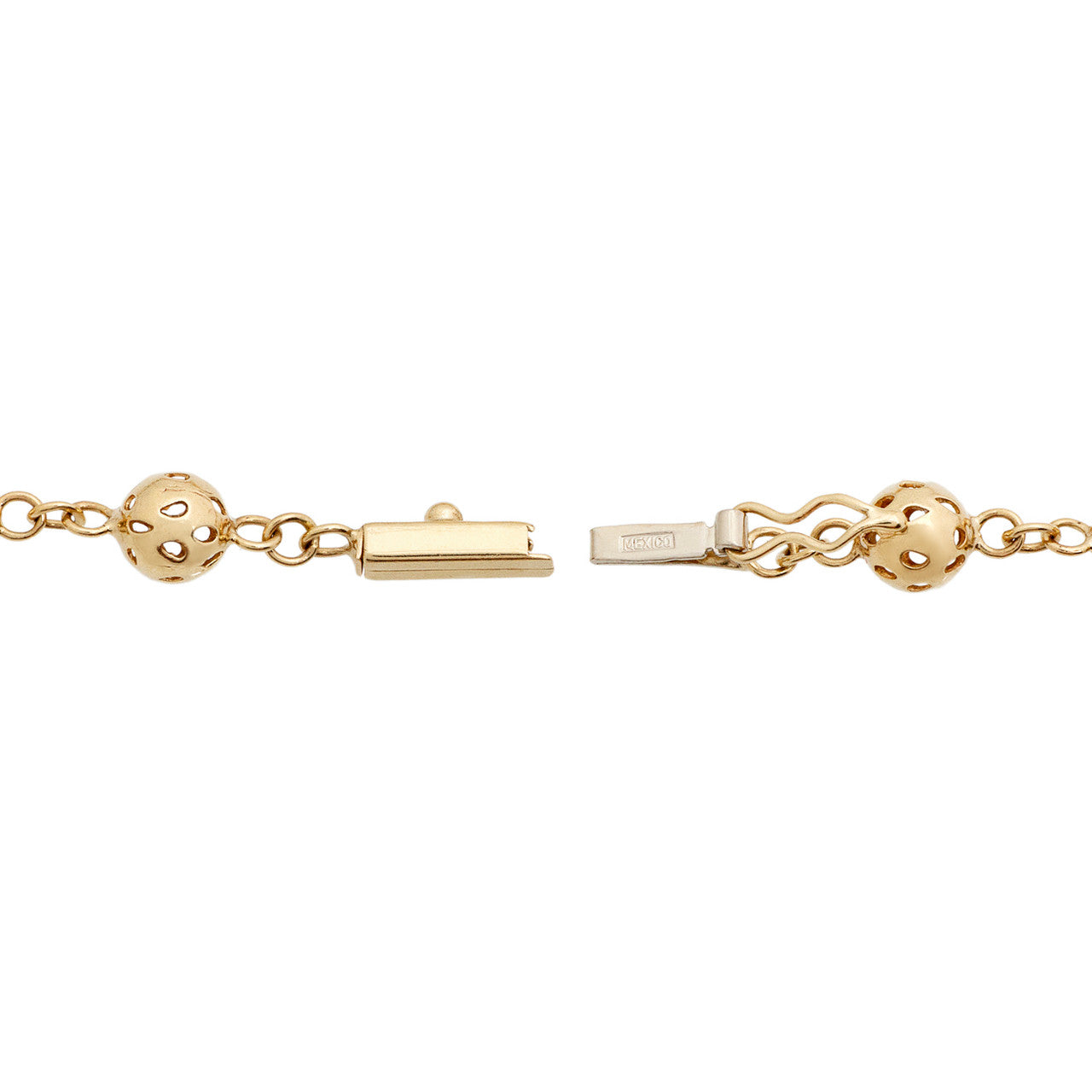 Exclusive 14K Tricolor Bead Necklace — Back View
