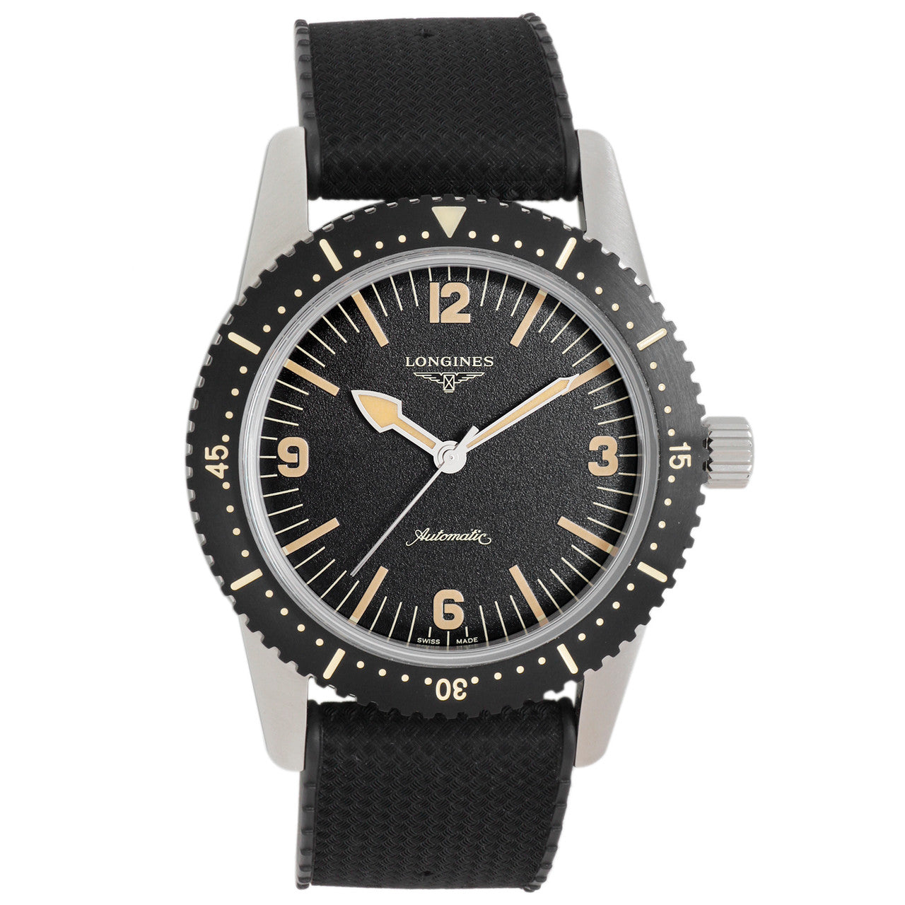 Exclusive Longines Stainless Steel Heritage Skin Diver L2.822.4.56.9 — Front View