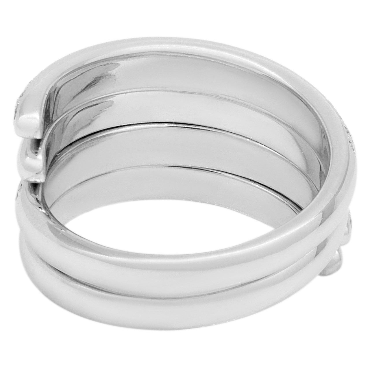 Exclusive 18K White Gold 1.04 Carat Diamond Coil Ring Set — Back View