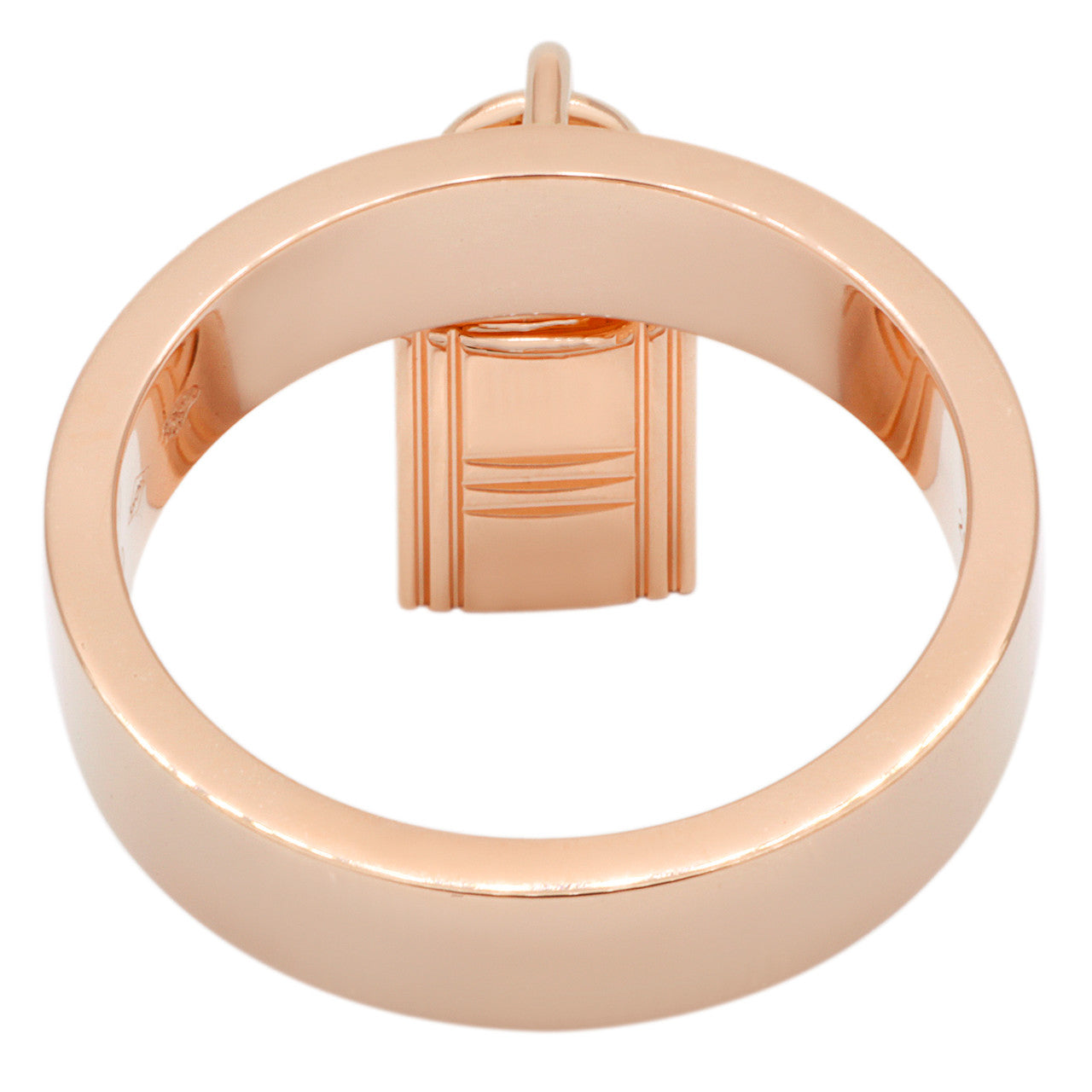 Exclusive Hermes 18K Rose Gold Medium Clochette Ring — Top View