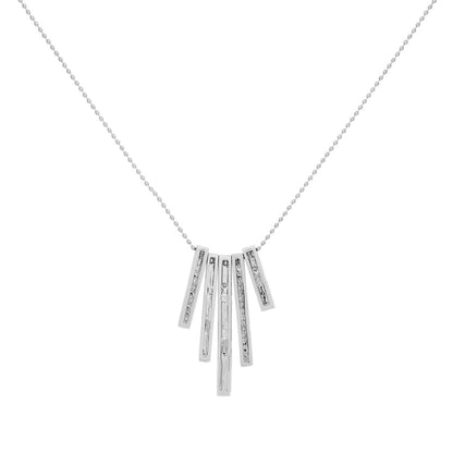 Exclusive 18K White Gold Diamond Bar Pendant Necklace — Side View