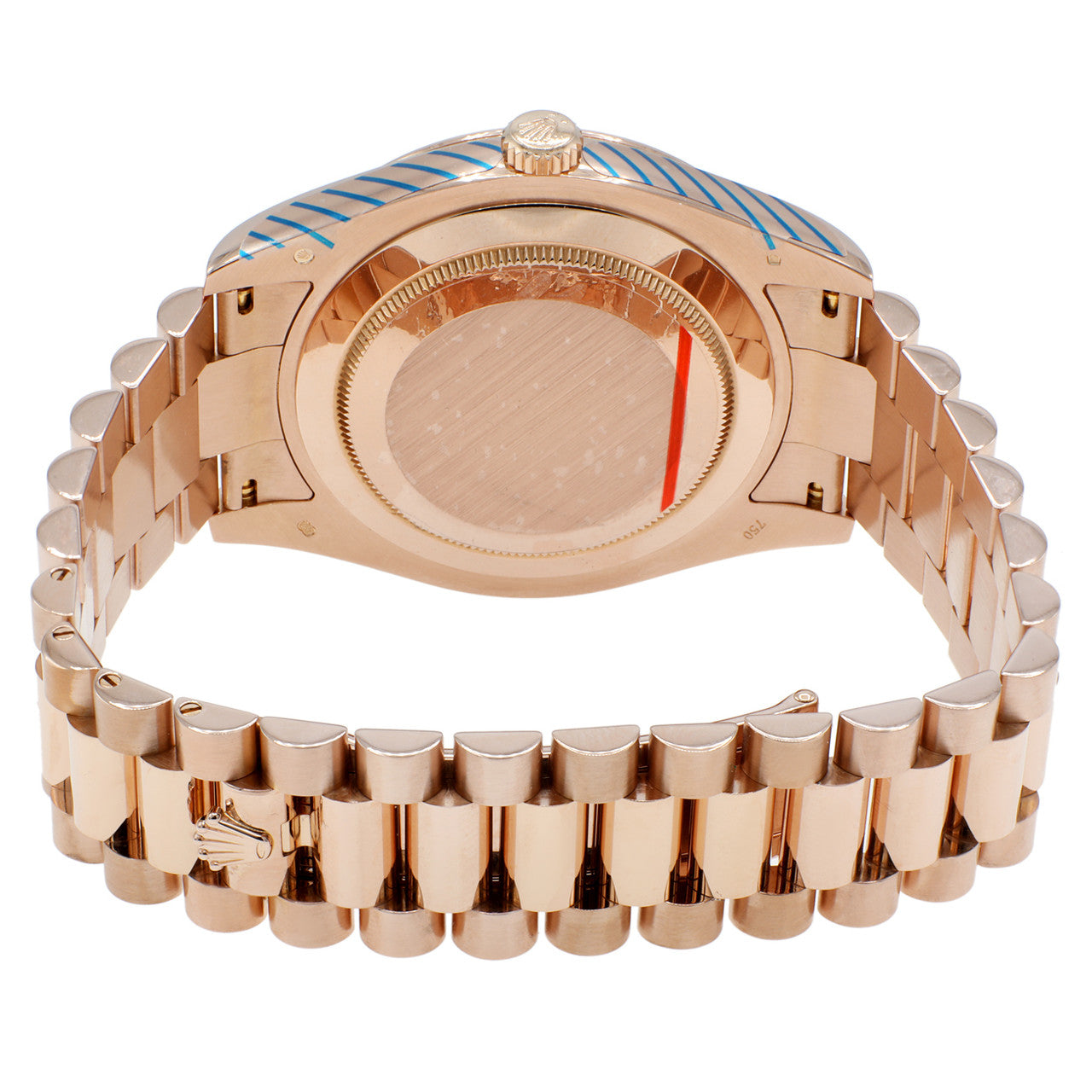 Exclusive Rolex 18K Everose Gold Day-Date II 218235 — Side View