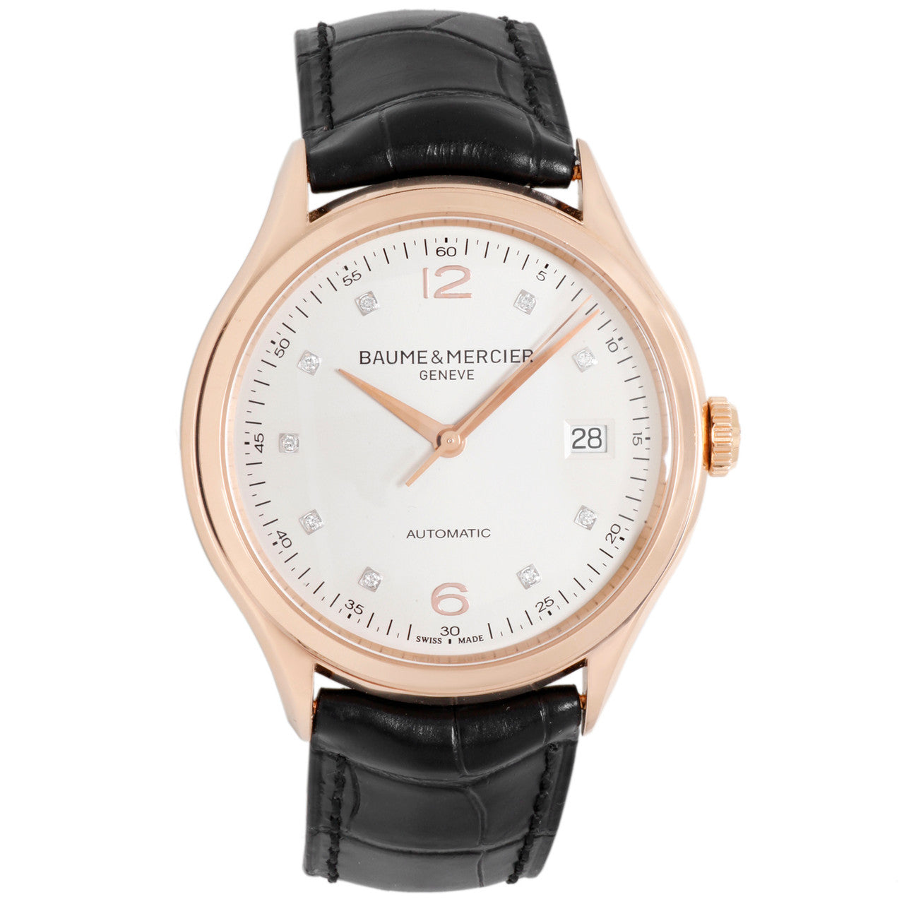 Exclusive Baume & Mercier 18K Rose Gold Clifton Automatic M0A10104 — Front View