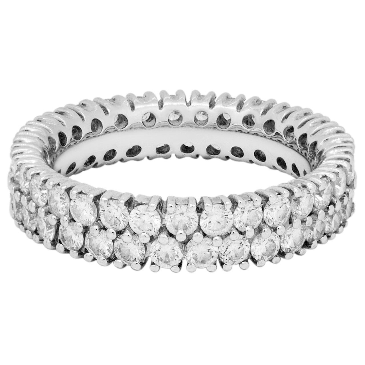 Exclusive 18K White Gold 1.58 Carat Diamond Eternity Ring — Front View