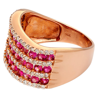 Exclusive 14K Rose Gold Pink Sapphire Diamond Ring — 6 — Side View