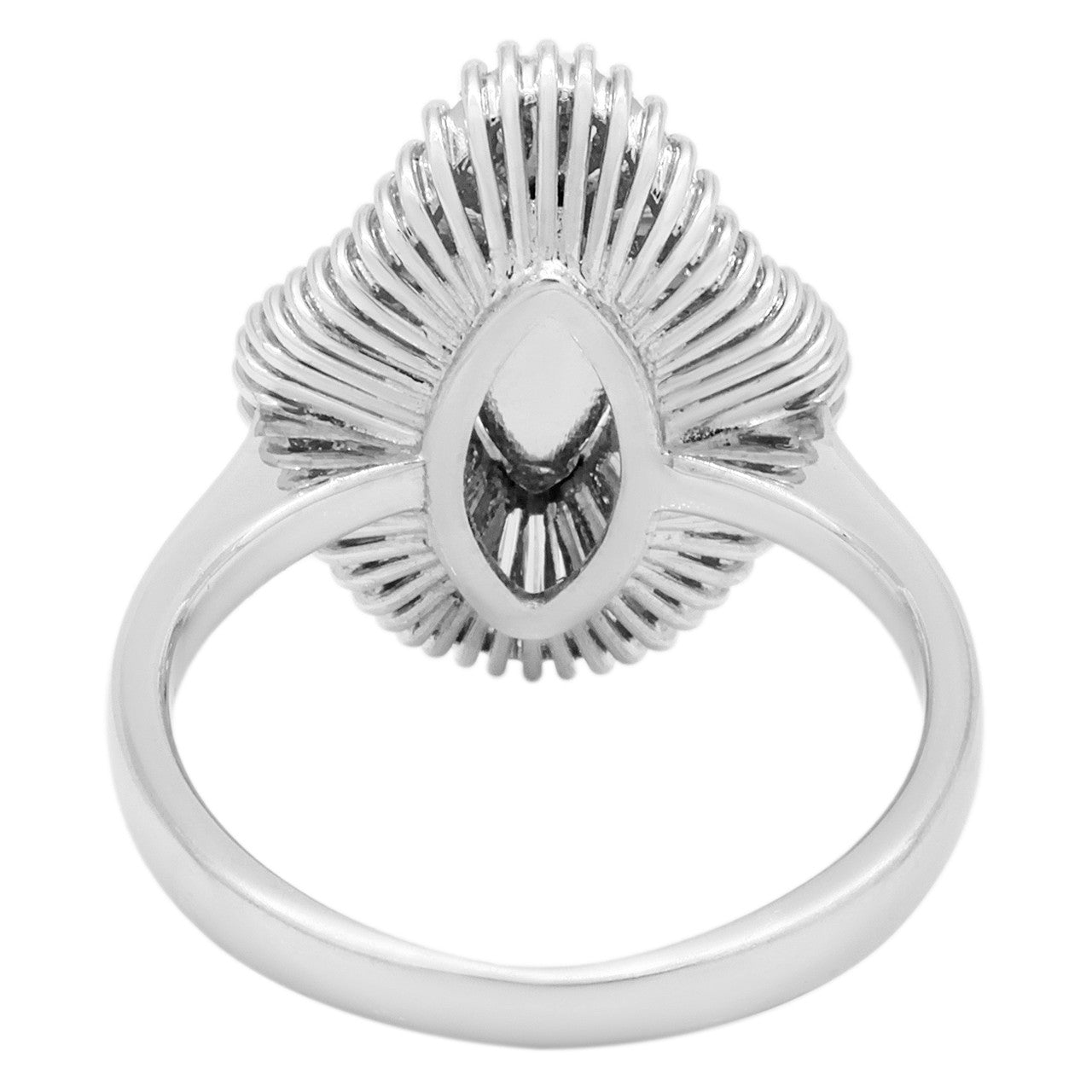 Exclusive 14K White Gold 1.38 Carat Marquis Diamond Ring — 3.5 — Back View