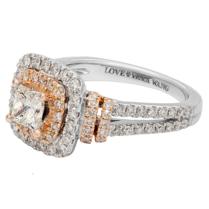 Exclusive 14K White Gold Vera Wang Princess Cut Diamond Ring — 3.5 — Side View