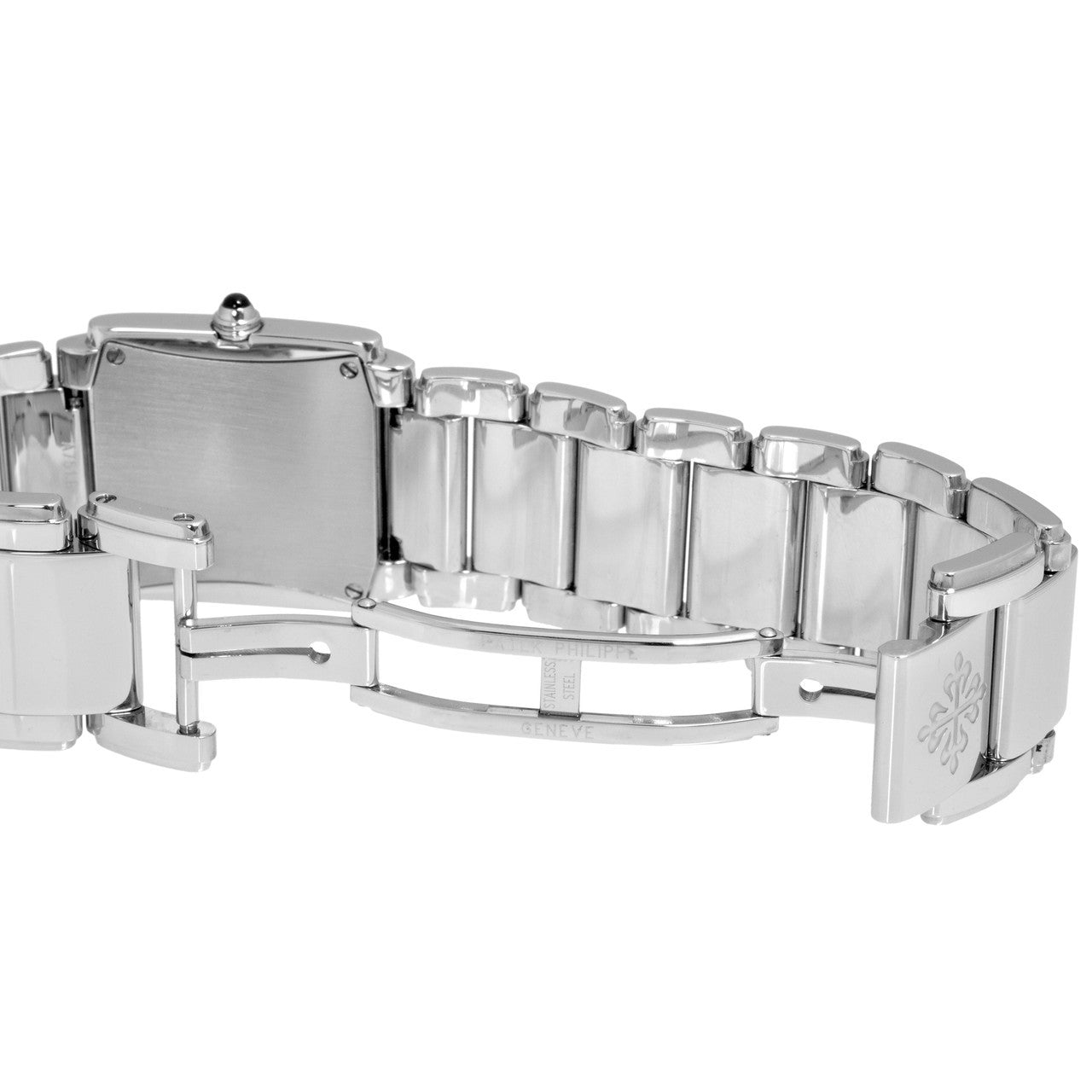 Exclusive Patek Philippe Stainless Steel & Diamond Twenty-4 Ladies Quartz Watch 4910-10A-010 — Detail View