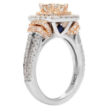 Exclusive 14K White Gold Vera Wang Princess Cut Diamond Ring — 3.5 — Back View