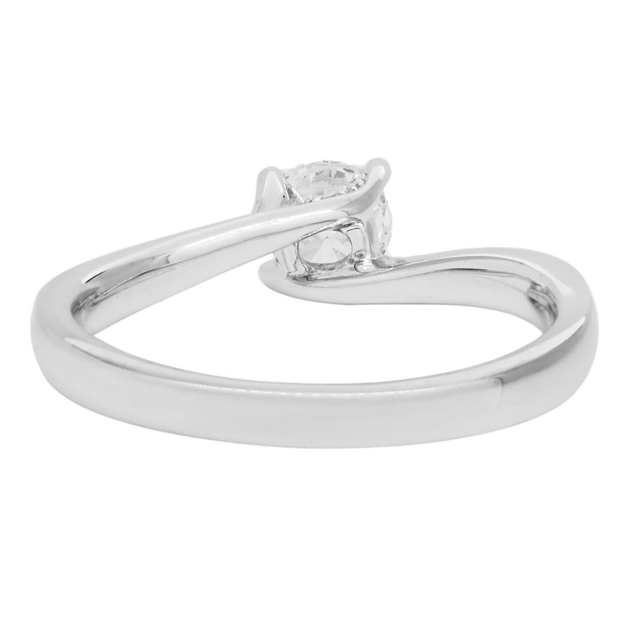 Exclusive 14K White Gold 0.46 Carat Diamond Solitaire Ring — 5.25 — Back View