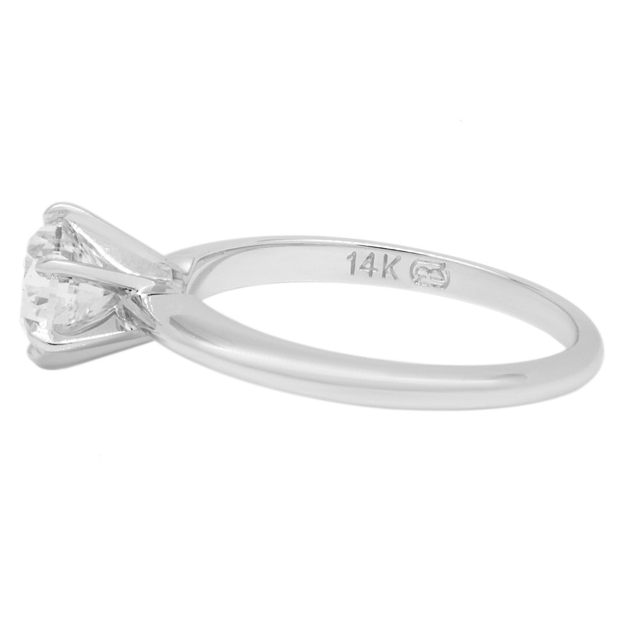 Exclusive 14K White Gold 1.00 Carat Diamond Solitaire Ring — 3.5 — Side View
