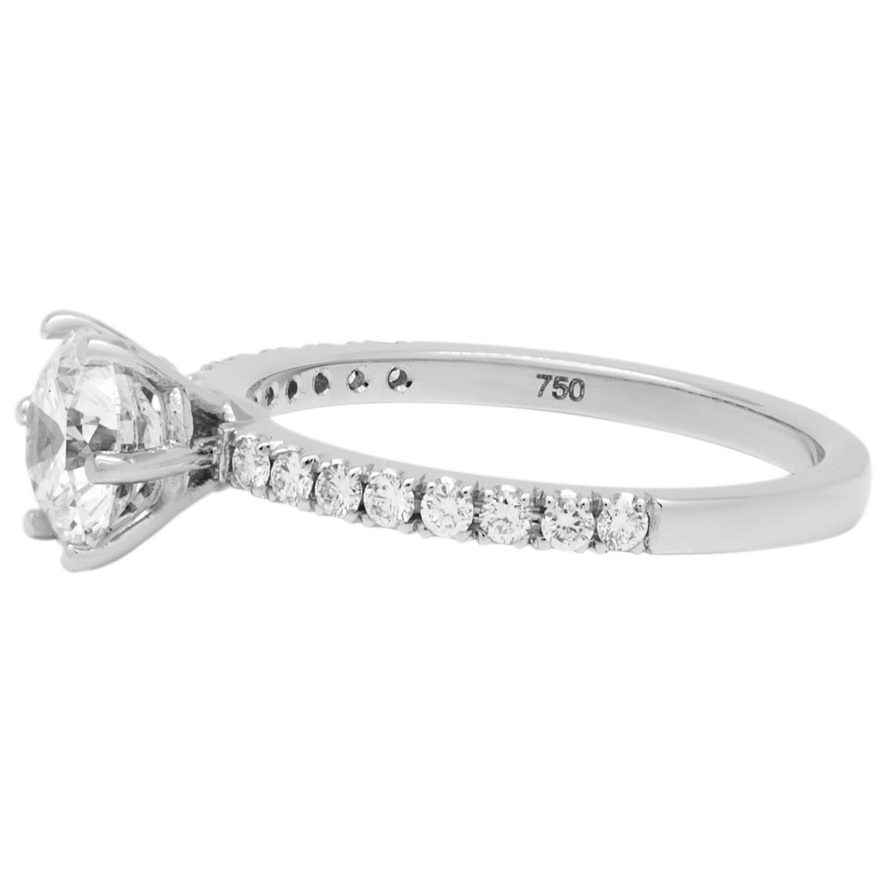 Exclusive 18K White Gold 1.05 Carat Diamond Ring — 4.5 — Side View