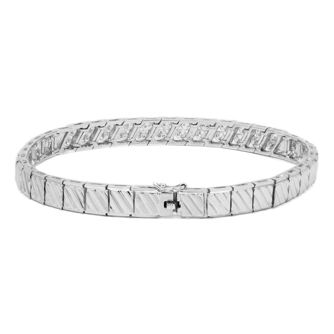 Exclusive 14K White Gold 1.08 Carat Diamond Bracelet — Side View