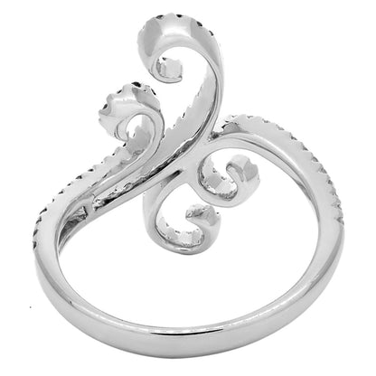 Exclusive 18K White Gold Black & White Diamond Ring — Back View