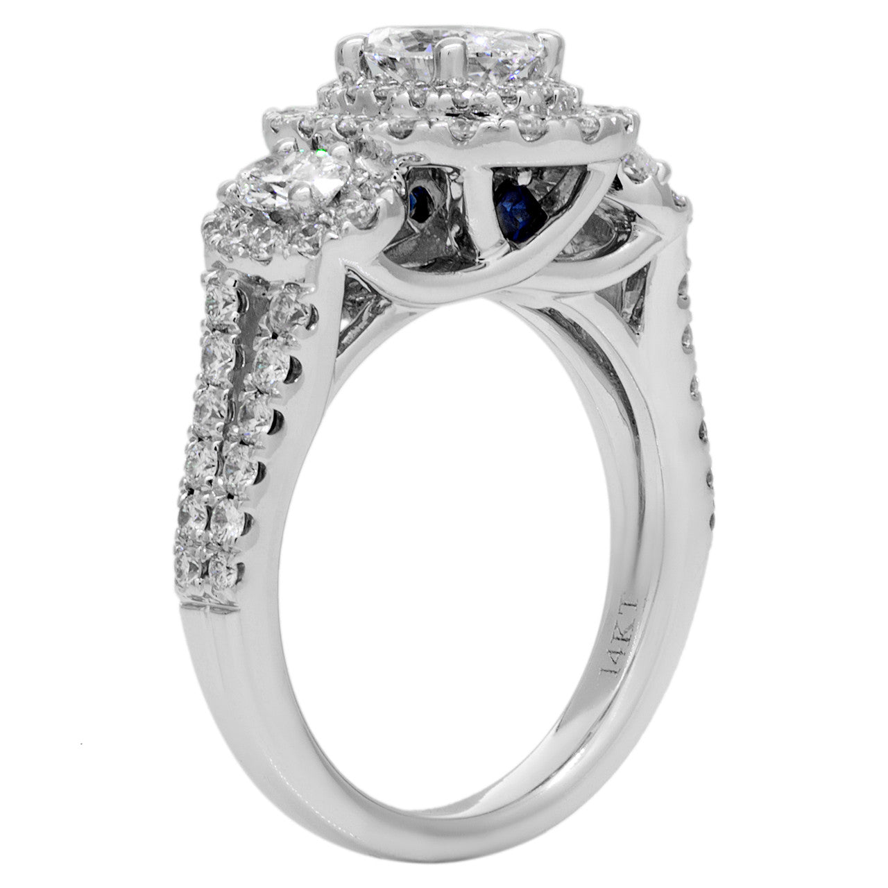 Exclusive 14K White Gold Vera Wang Oval Diamond Ring — 4 — Back View