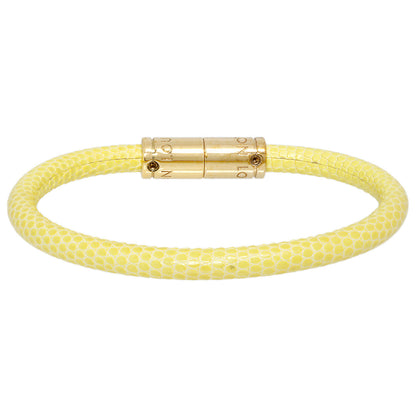 Exclusive Louis Vuitton Yellow Lizard Keep It Bracelet — Side View